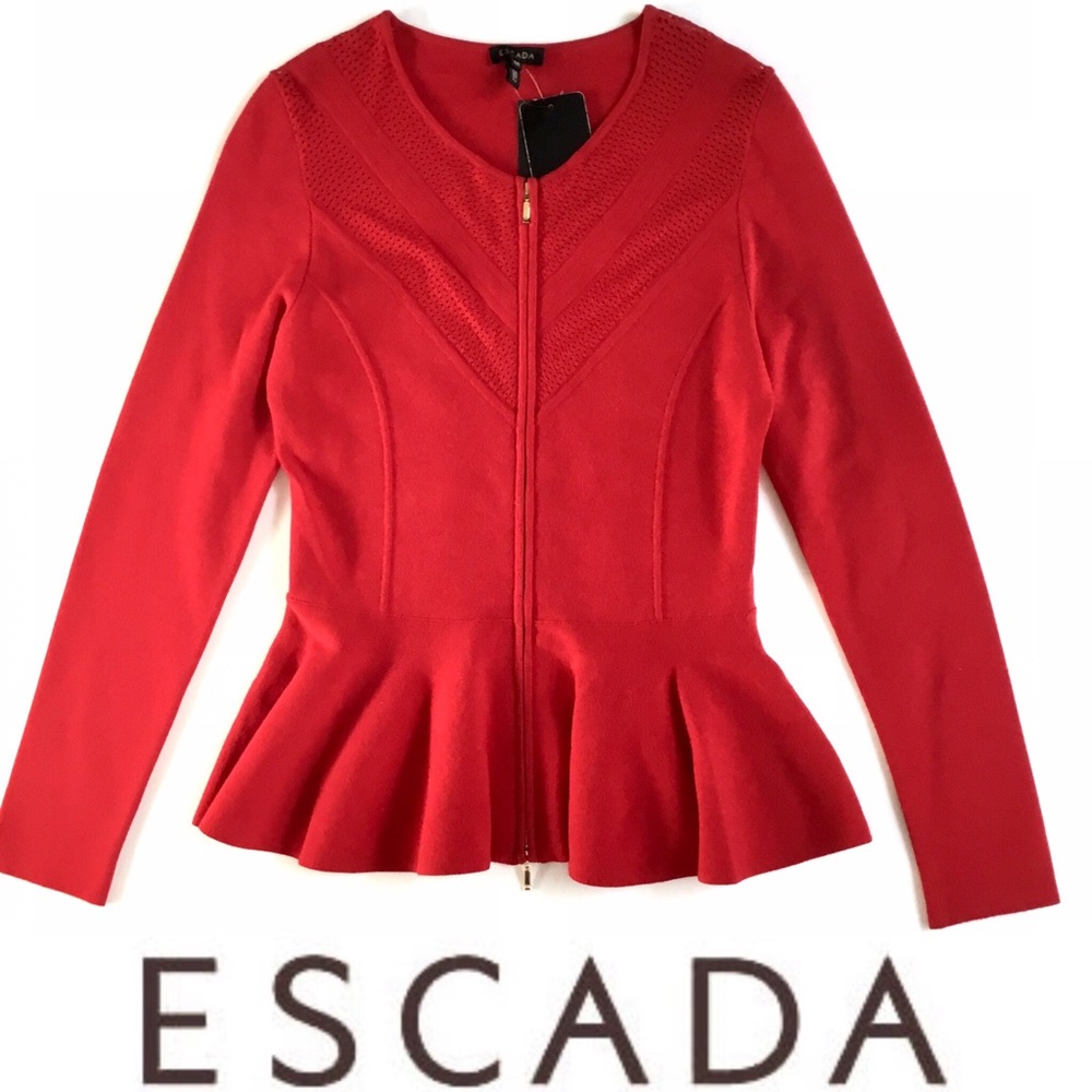 ❤️ Escada Long Sleeve peplum cardigan Slovenia M - Picture 1 of 6